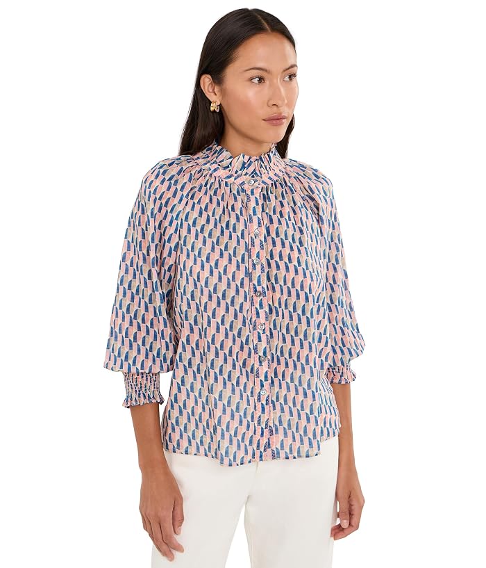 NIC+ZOE Petite Sideways Cotton Crinkle Shirt