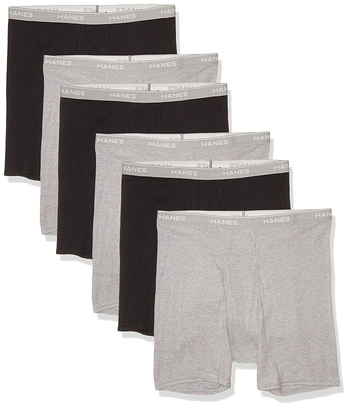 Hanes Tagless Boxer Briefs with Fabric-Covered Waistband-Multiple Packs Available