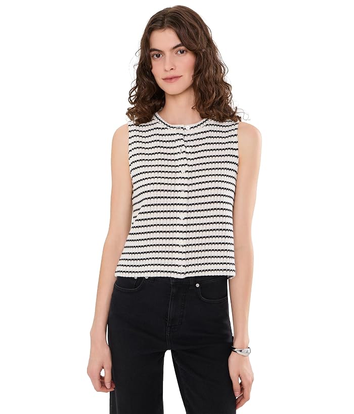 Madewell Tuck Stitch Shell with Buttons