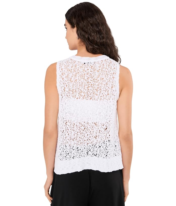Eileen Fisher Peruvian Organic Cotton Slub Jewel Neck Shell - Image 4