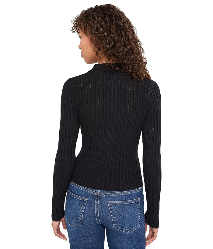 525 america Tabitha Crochet Collar Long Sleeve Henley - Image 4