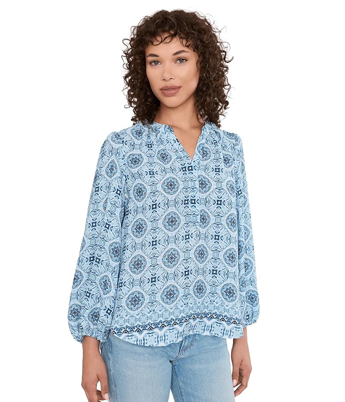 NYDJ Puff Sleeved Popover Top