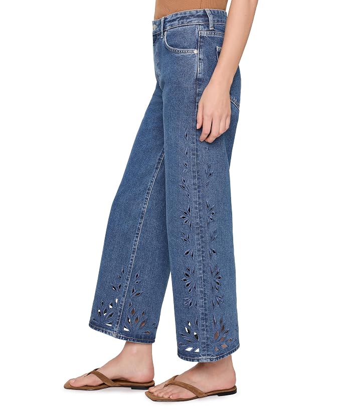 AG Jeans Saige Mid-Rise Wide Leg Crop in Malbec - Image 3
