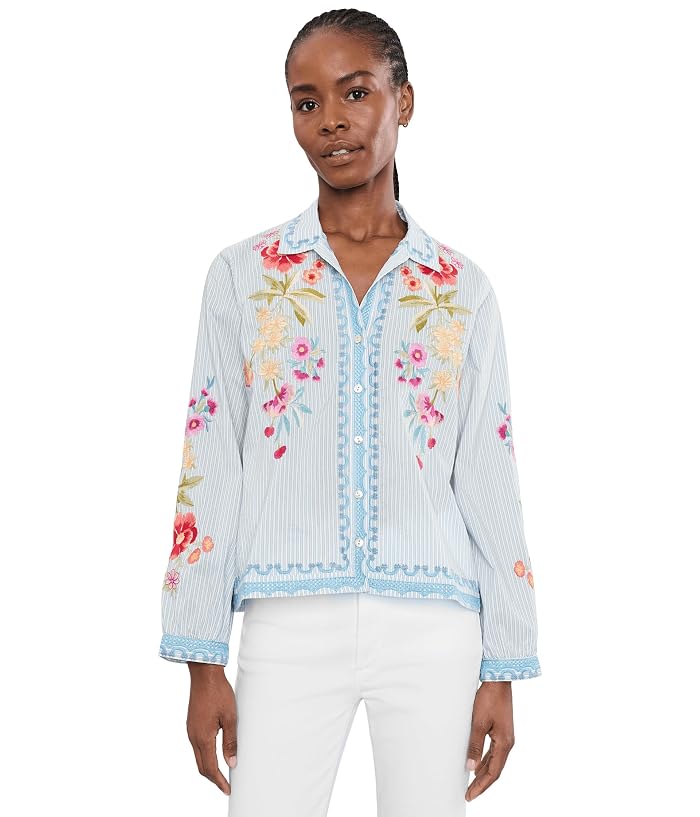Johnny Was Open Neck Shirt - Angela