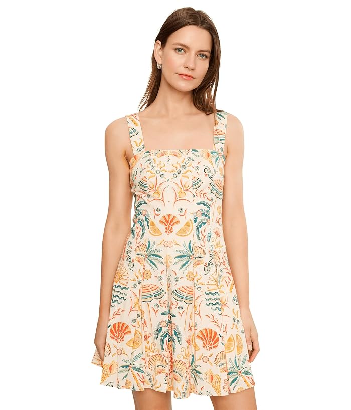 Avec Les Filles Printed Stretch Cotton Mini Dress