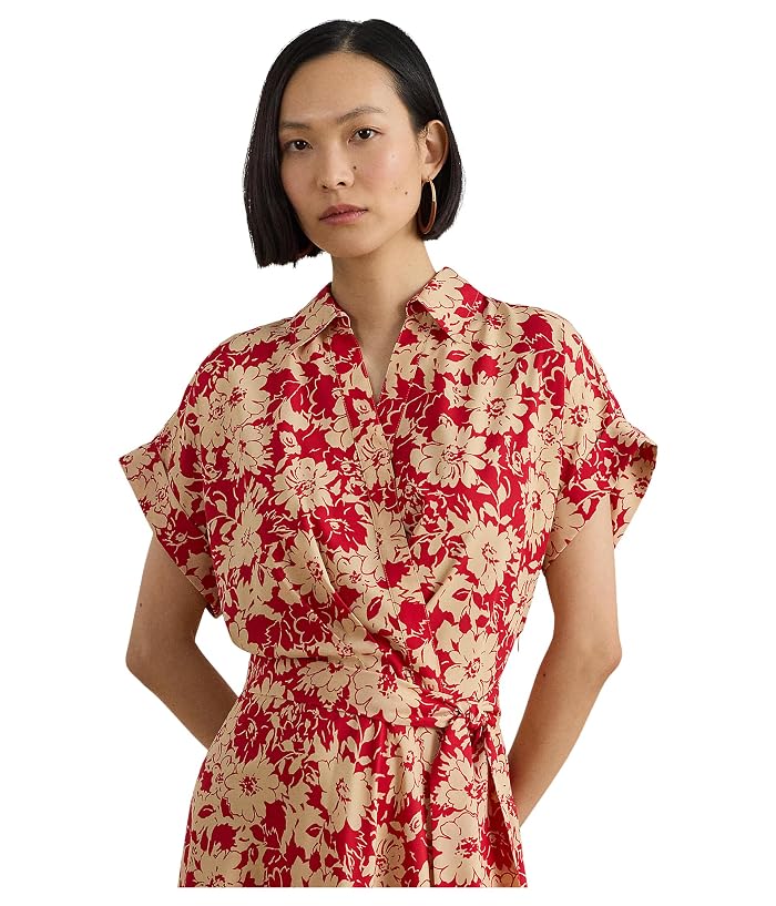 Lauren Ralph Lauren Floral Belted Crepe Dress - Image 2