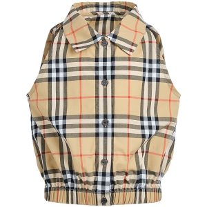 Burberry Kids Mabel Check Button Top (Little Kid/Big Kid)
