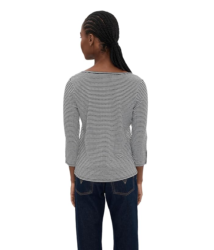 Liverpool Los Angeles Petite Button Sleeve Henley Knit Top - Image 4