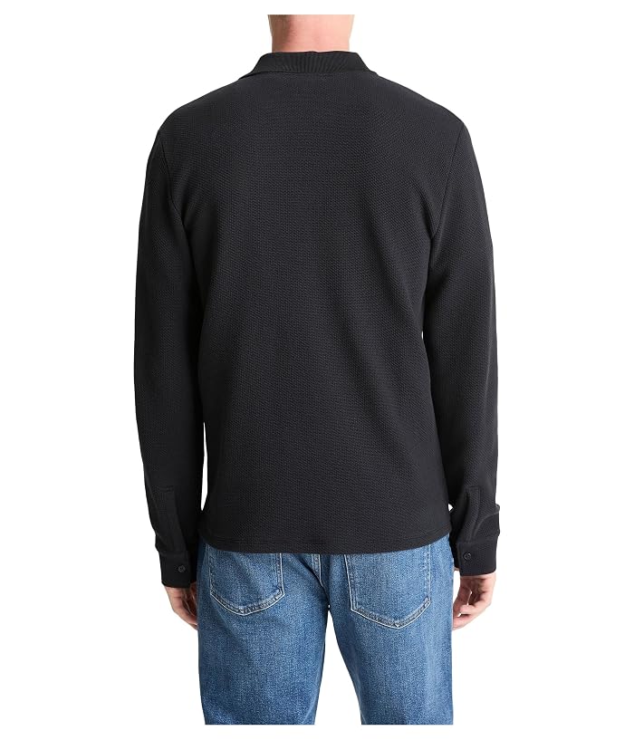 Vince Basket Weave Long Sleeve Polo - Image 2