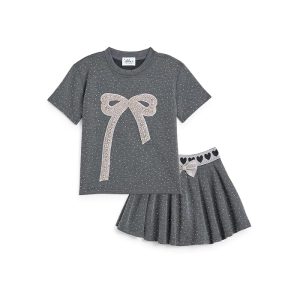 Lola and The Boys Sparkle Bow Charm Skirt Set (Toddler/Little Kid/Big Kid)