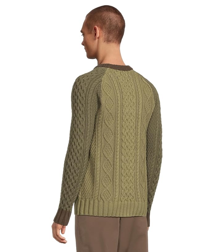 L.L.Bean Signature Cotton Fisherman Sweater, Crewneck, Colorblock - Image 3