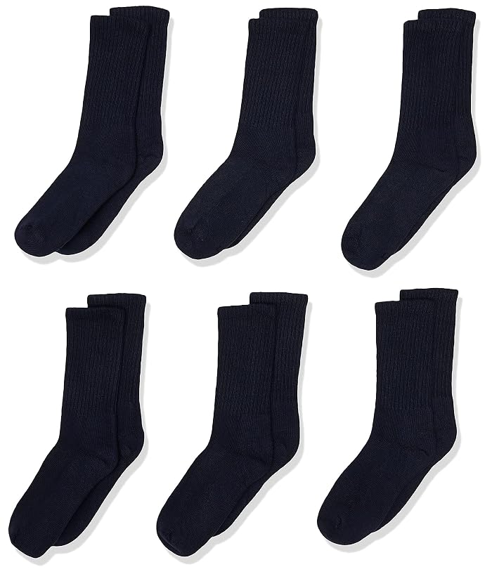 Jefferies Socks Boys Seamless Half Cushion Sport Crew Socks 6 Pair Pack