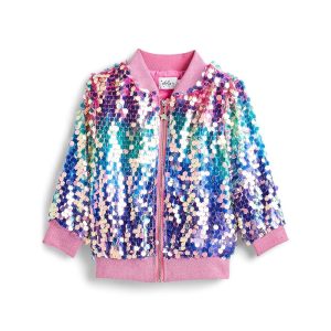 Lola and The Boys Holographic Rainbow Paillette Bomber (Toddler/Little Kid/Big Kid)