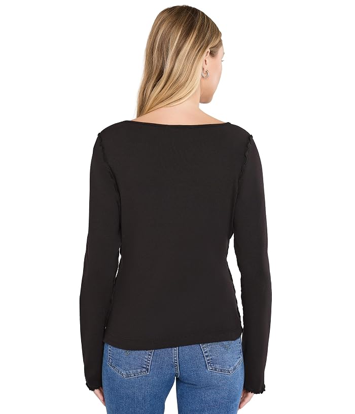Michael Stars Kit Flared Sleeve Long Sleeve Boatneck - Image 4