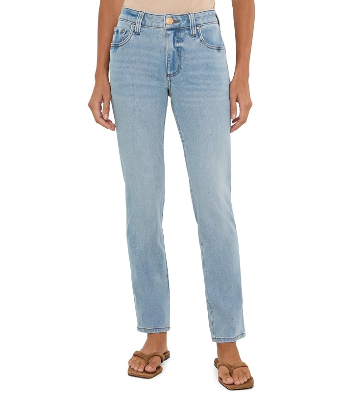 KUT from the Kloth Petite Stevie Mid-Rise Straight Leg 5 Pockets in Certify