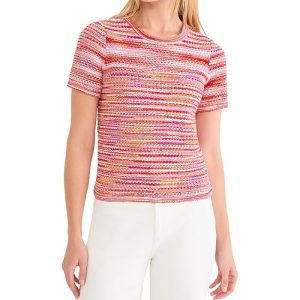 NIC+ZOE Spacedye Tuck Stitch Sweater Tee