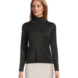 Eileen Fisher Wool Lurex Turtle Neck