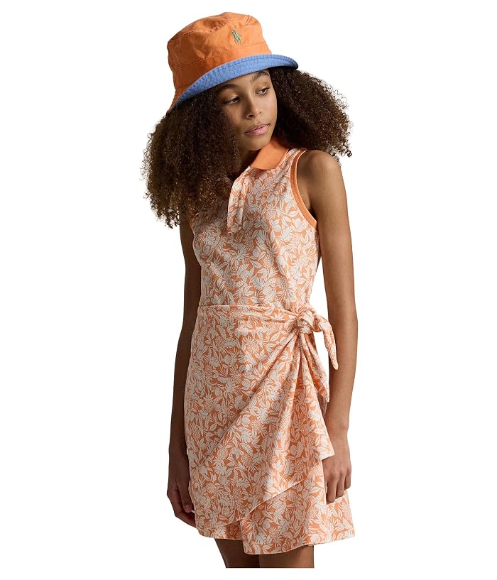 Polo Ralph Lauren Kids Pineapple Faux-Wrap Mesh Polo Dress (Big Kid) - Image 4
