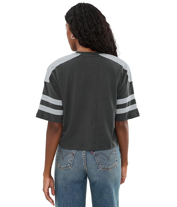 Junk Food Clothing NFL Las Vegas Raiders Bling Striped Crop Tee - Image 4