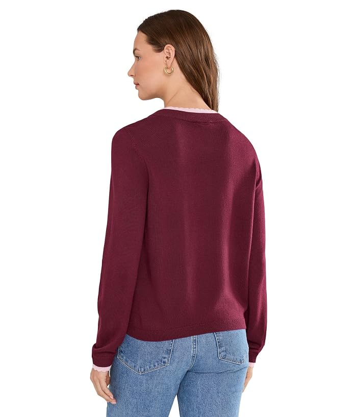 CeCe Layered Scallop Trim Long Sleeve V-Neck - Image 4