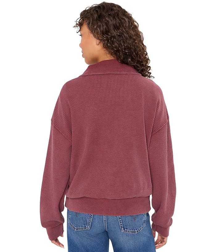 Mod-o-doc Long Sleeve 1/4 Zip Waffle Texture Sweatshirt - Image 4