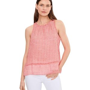Vince Camuto Halter Neck Shell With Peplum