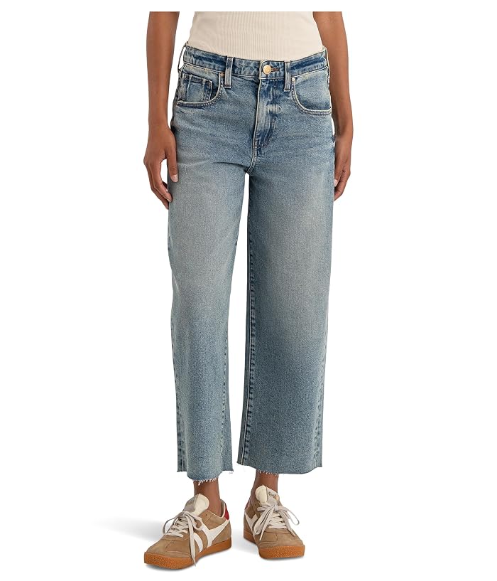 KUT from the Kloth Gwen High-Rise Wide Leg Slouchy Raw Hem 5 Pockets - Image 4