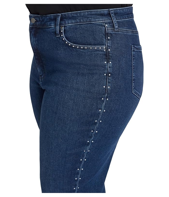 NYDJ Plus Size Brooke Loose Rhinestone Jeans in Louvre Sapphire - Image 4