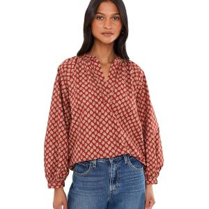 Faherty Coastal Poplin Eleanor Top
