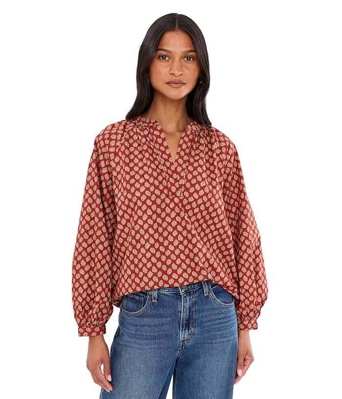 Faherty Coastal Poplin Eleanor Top