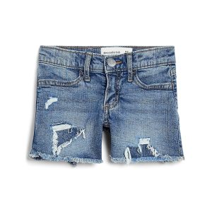abercrombie kids Low-Rise Midi Destroyed Denim Shorts (Big Kids)