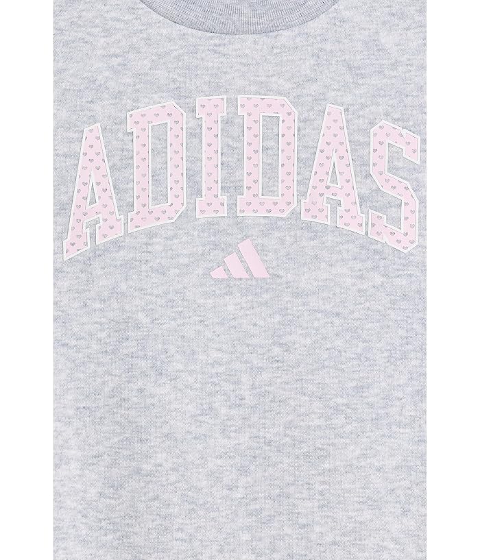 adidas Kids Heather Crew Rib Kick Flare Pant Set (toddler/Little Kid) - Image 3