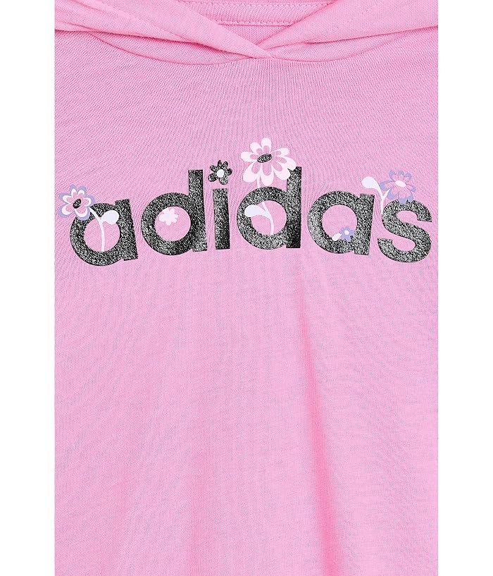 adidas Kids Long Sleeve Ruffle Hem Hooded Pullover and AOP Leggings (Toddler/Little Kid) - Image 3