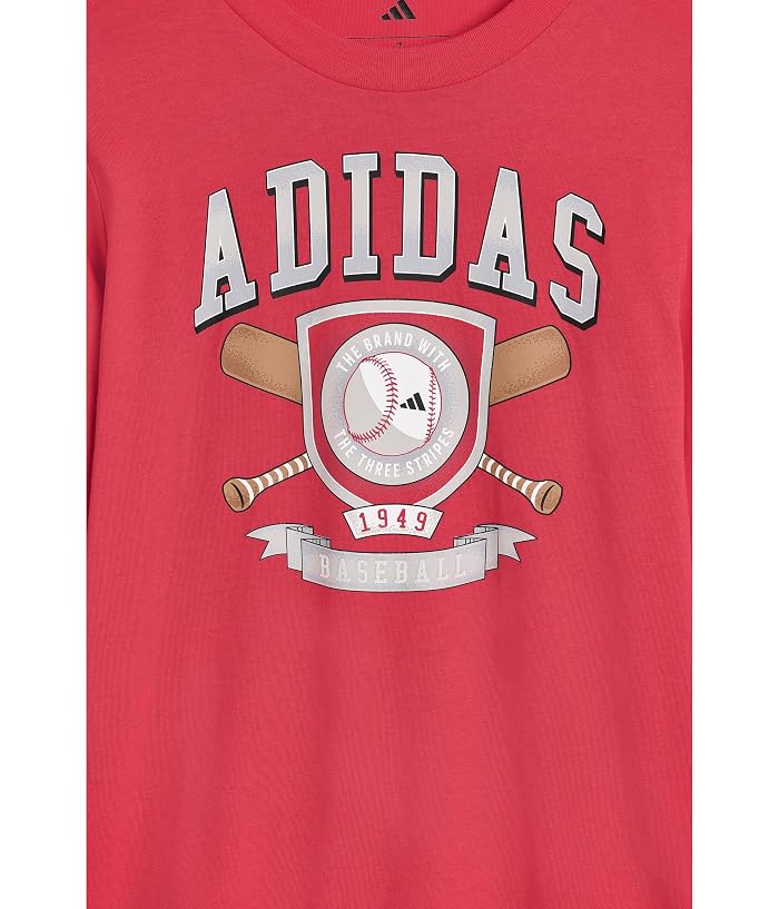 adidas Kids Graphic Cotton Long Sleeve Tee & 3-Stripe Pants Set (Toddler/Little Kid) - Image 3
