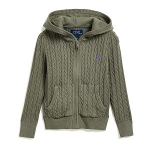 Polo Ralph Lauren Kids Mini-Cable Cotton Full-Zip Hoodie (Toddler/Little Kid)
