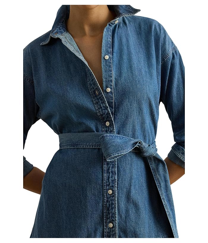 Lauren Ralph Lauren Belted Denim Tiered Shirtdress - Image 4