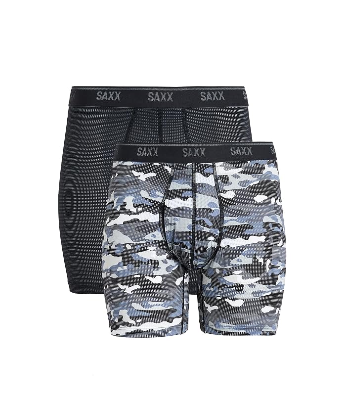 SAXX UNDERWEAR Quest Quick-Dry Mesh Boxer Briefs Fly 2-Pack