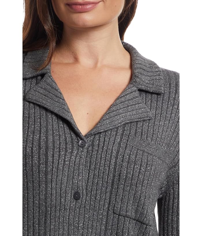 Barefoot Dreams CozyChic Ultra Lite® Lurex Rib Bottom Front Shirt - Image 4