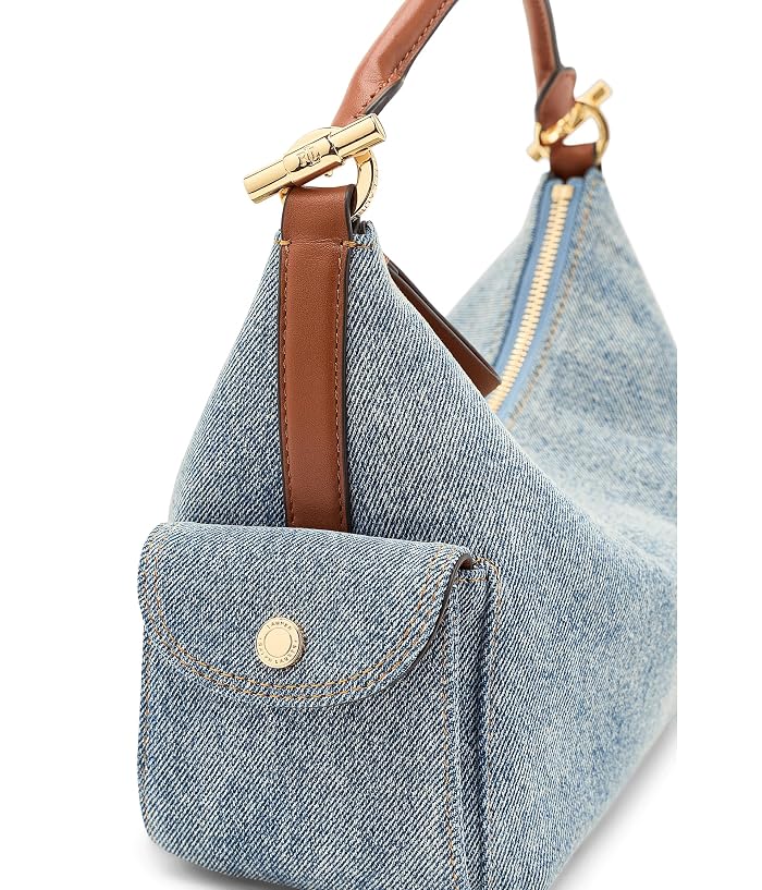 Lauren Ralph Lauren Washed Denim Small Blaike Shoulder Bag - Image 4