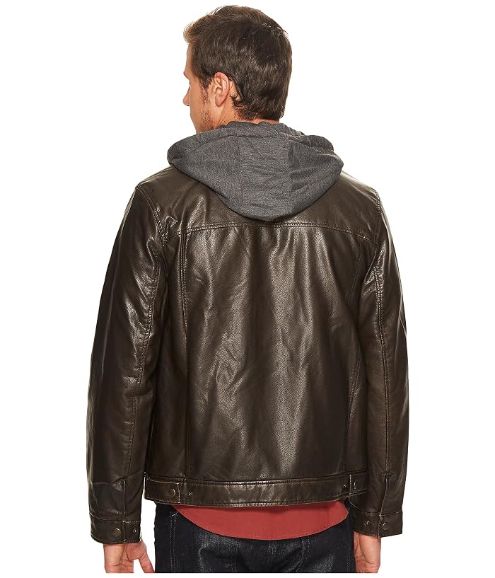 Levi's® Faux-Leather Trucker with Jersey Hood and Fleece Lining - Image 3