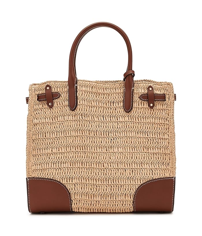 Lauren Ralph Lauren Woven Straw Medium Devyn Tote Bag