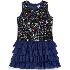 Hatley Kids Rainbow Coins Sequin and Tulle Puff Dress (Toddler/Little Kid/Big Kid)