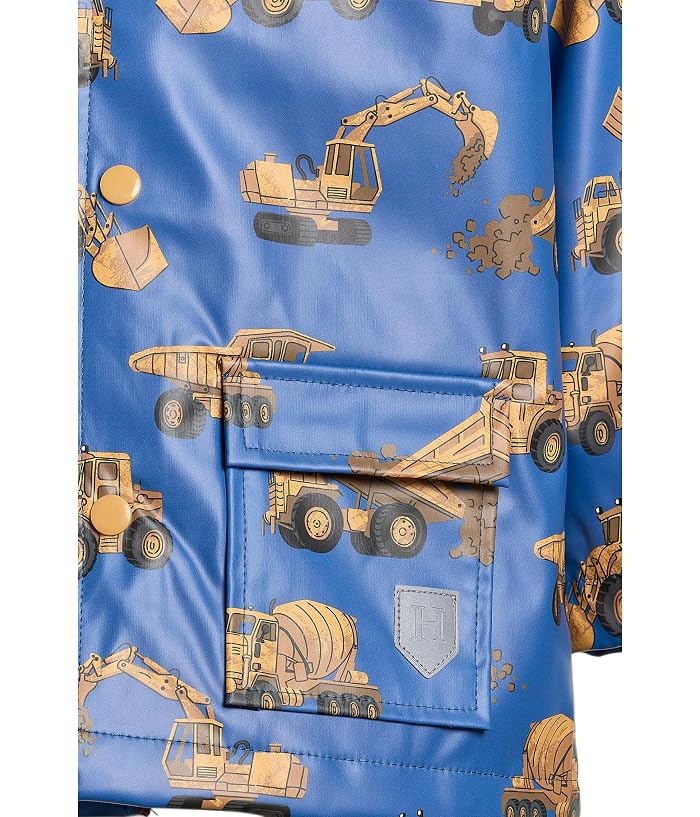 Hatley Kids Construction Trucks Snap Rain Coat (Toddler/Little Kid) - Image 3