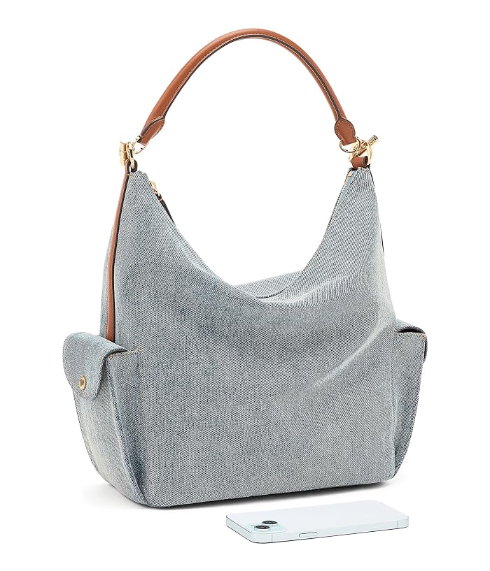 Lauren Ralph Lauren Washed Denim Large Blaike Shoulder Bag - Image 3