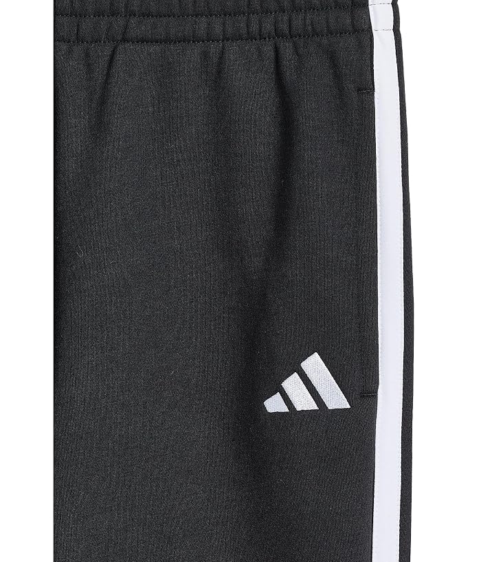 adidas Kids Elastic Waistband 3-Stripe Rib Cuff Joggers (Big Kid) - Image 3