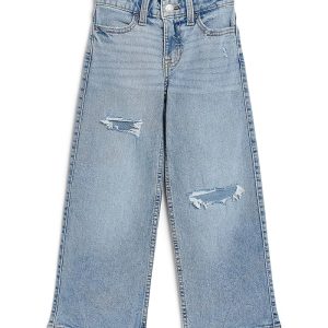 abercrombie kids Destroyed High-Rise Wide Leg Jeans (Big Kid)