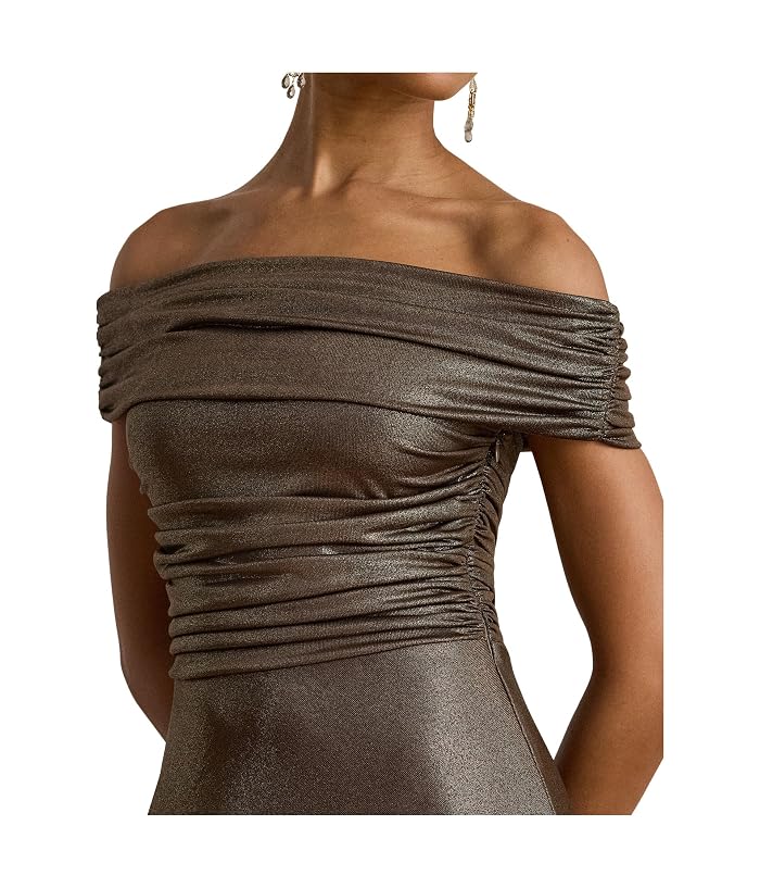 Lauren Ralph Lauren Metallic Off-The-Shoulder Cocktail Dress - Image 3