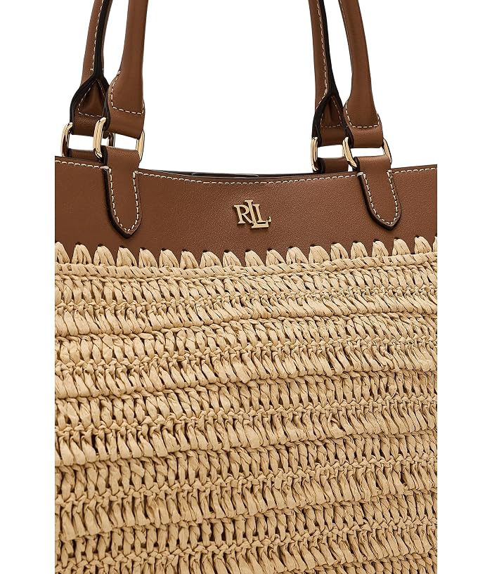 Lauren Ralph Lauren Leather-trim Straw Large Kyla Tote Bag - Image 4