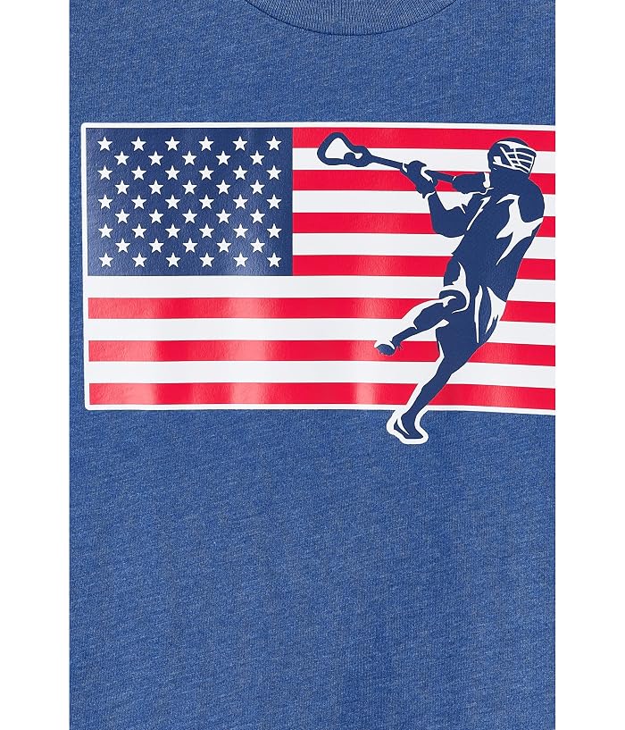 ChalkTalk SPORTS Guys Lacrosse Short Sleeve T-Shirt - Patriotic Lacrosse (Little Kid) - Image 3
