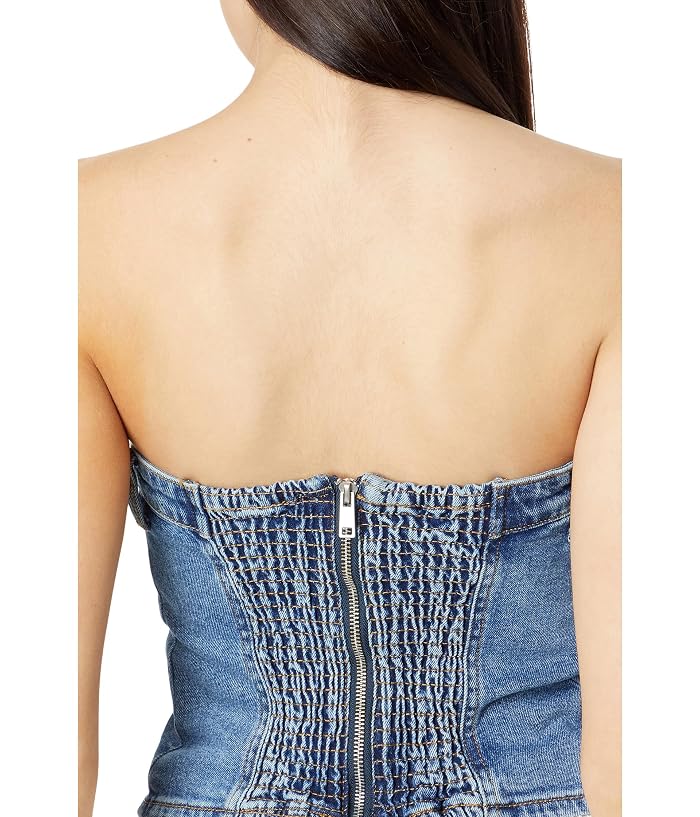 Blank NYC Own It Denim Bustier in Blue - Image 3